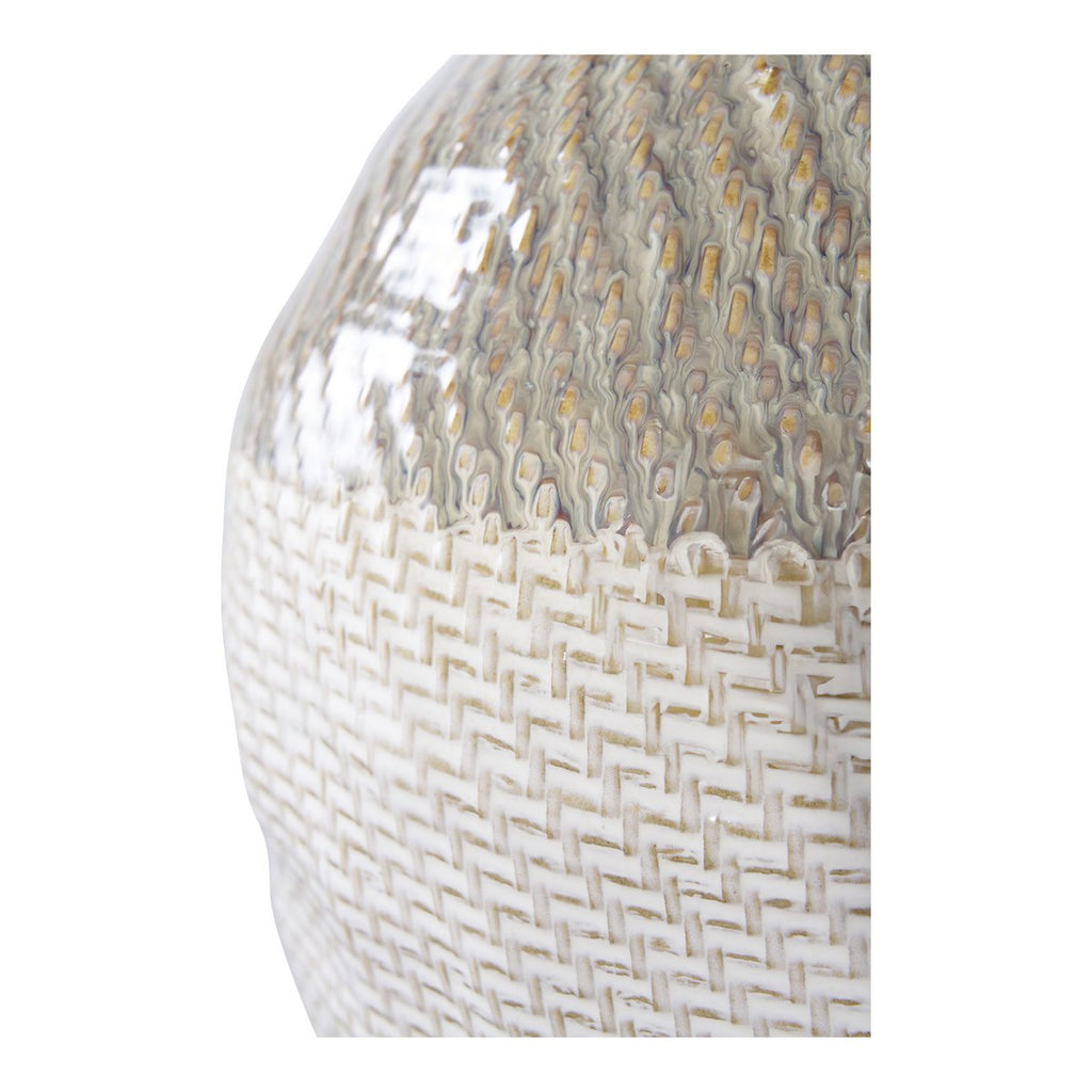 Keramische Vaas Wit/Groen