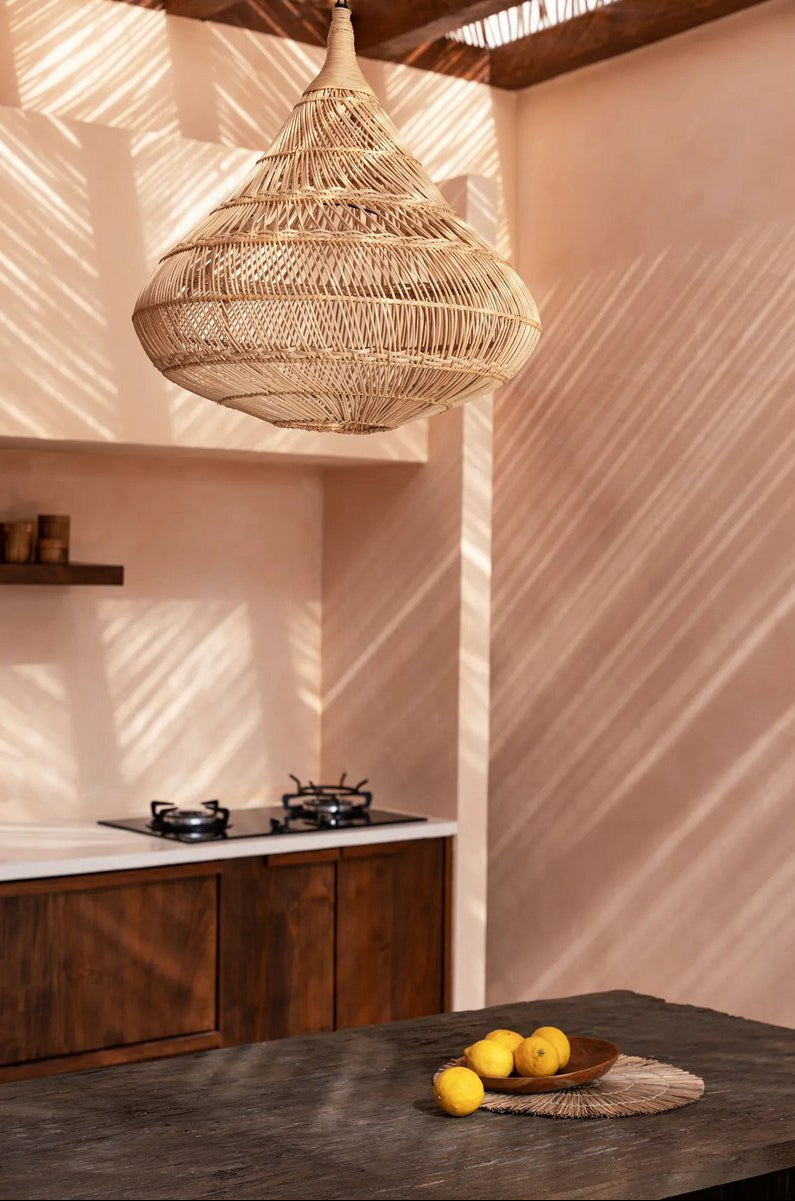 Rattan Traanvormige Lamp