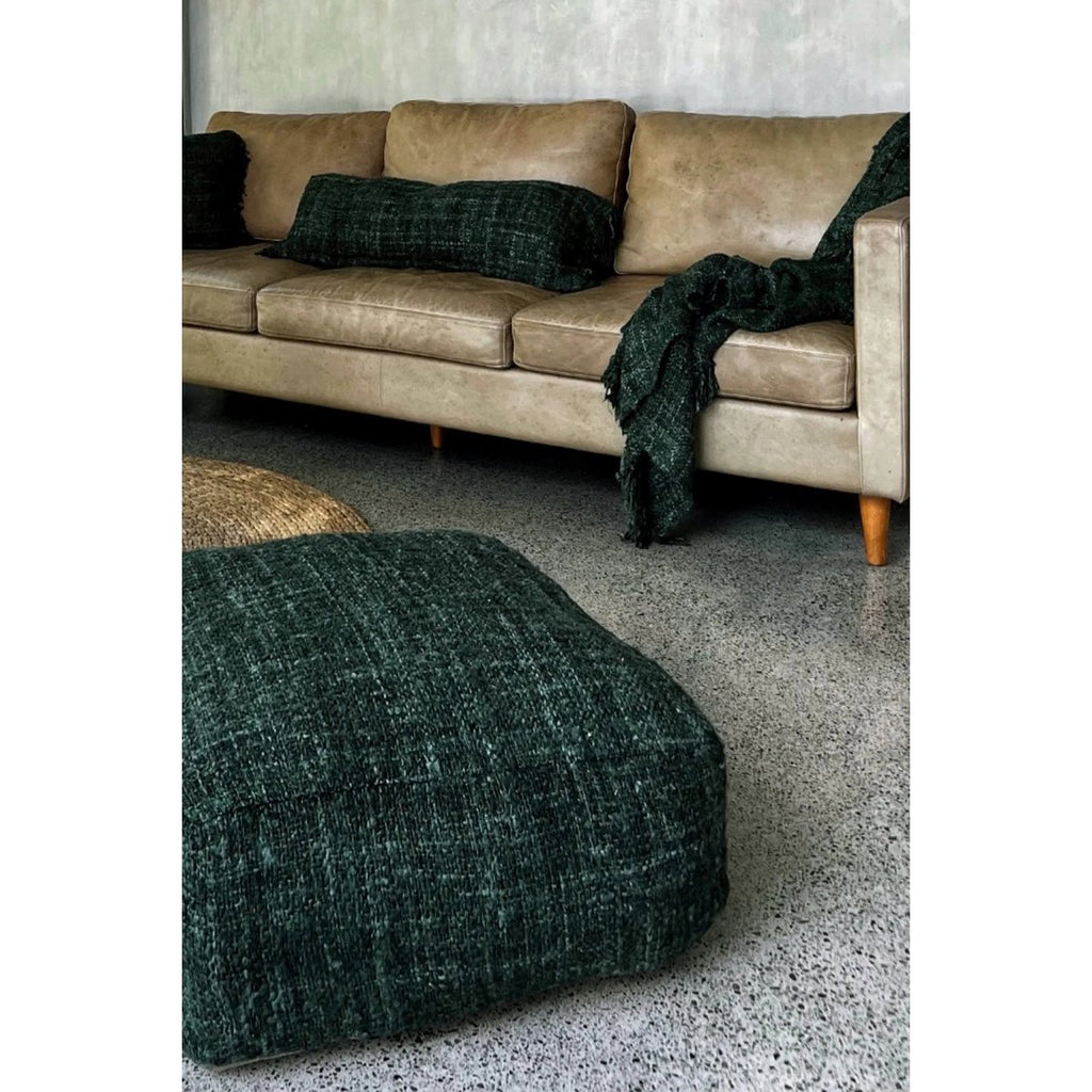 Katoenen Poef - Bosgroen