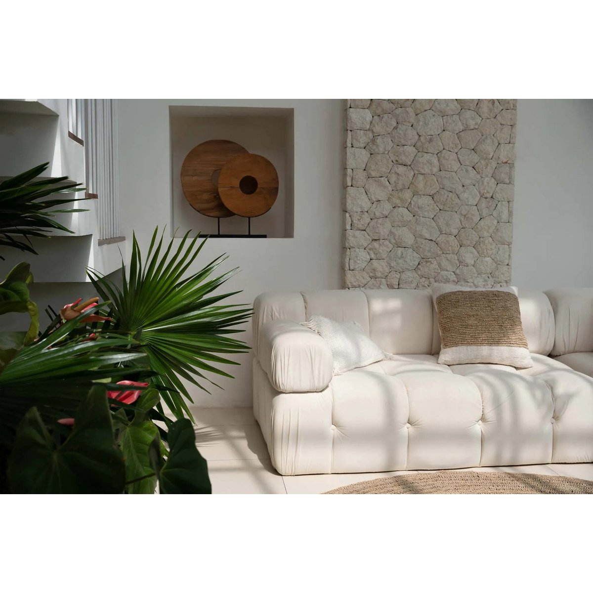 Raffia Stamp kussenhoes