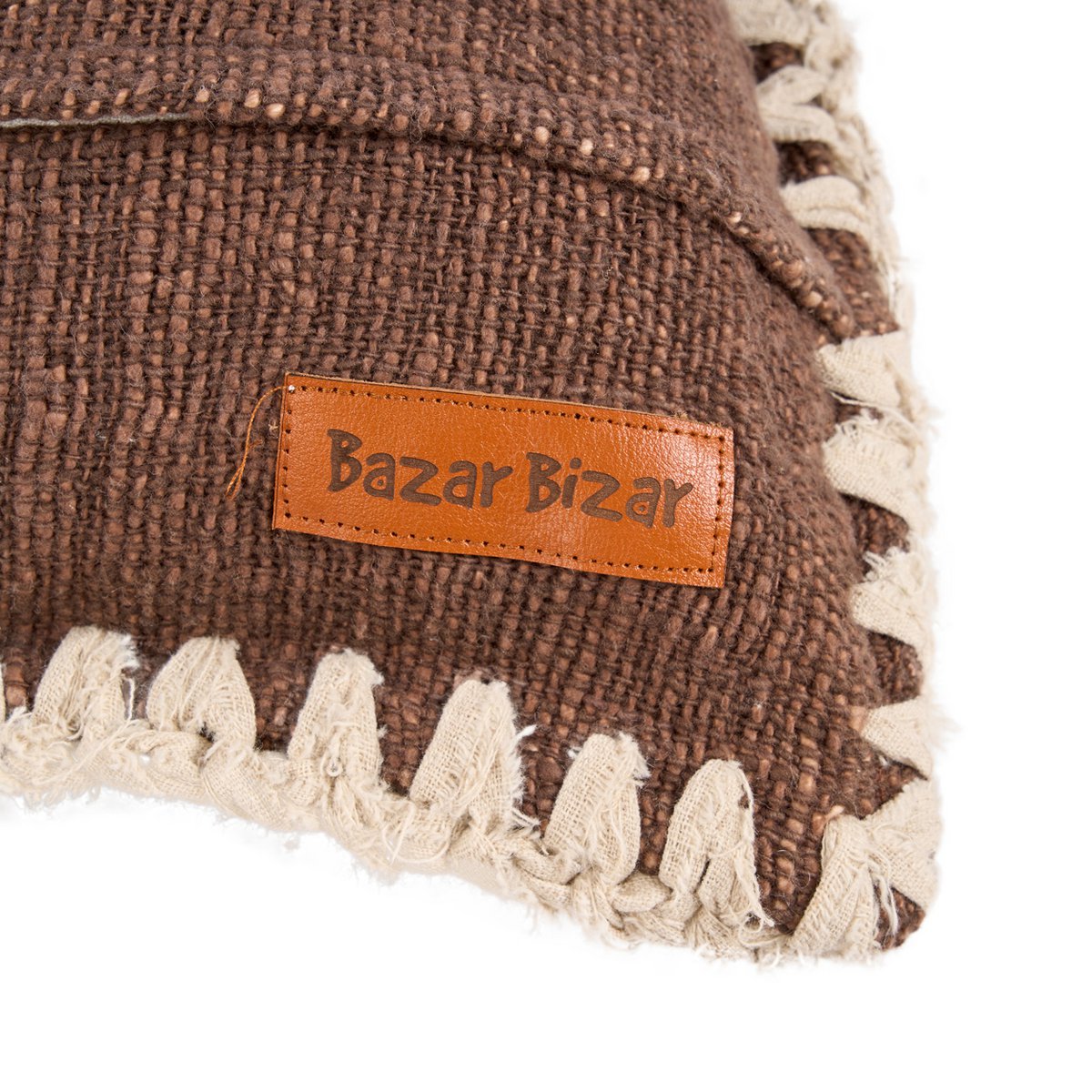 De Espresso Edge Kussenhoes - Bruin Wit