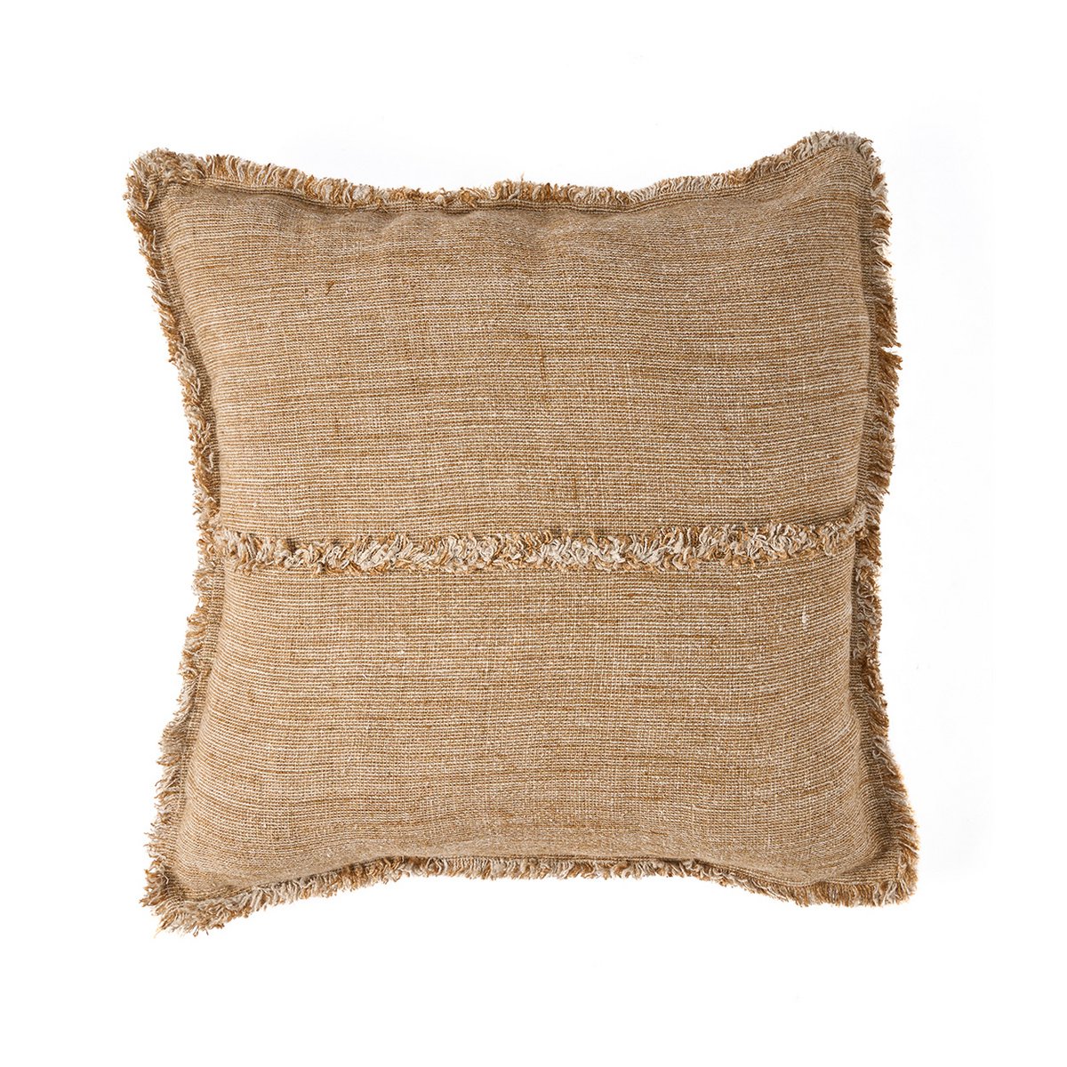 De Sahara Fringe Kussenhoes - Natuurlijk Bruin - 50x50