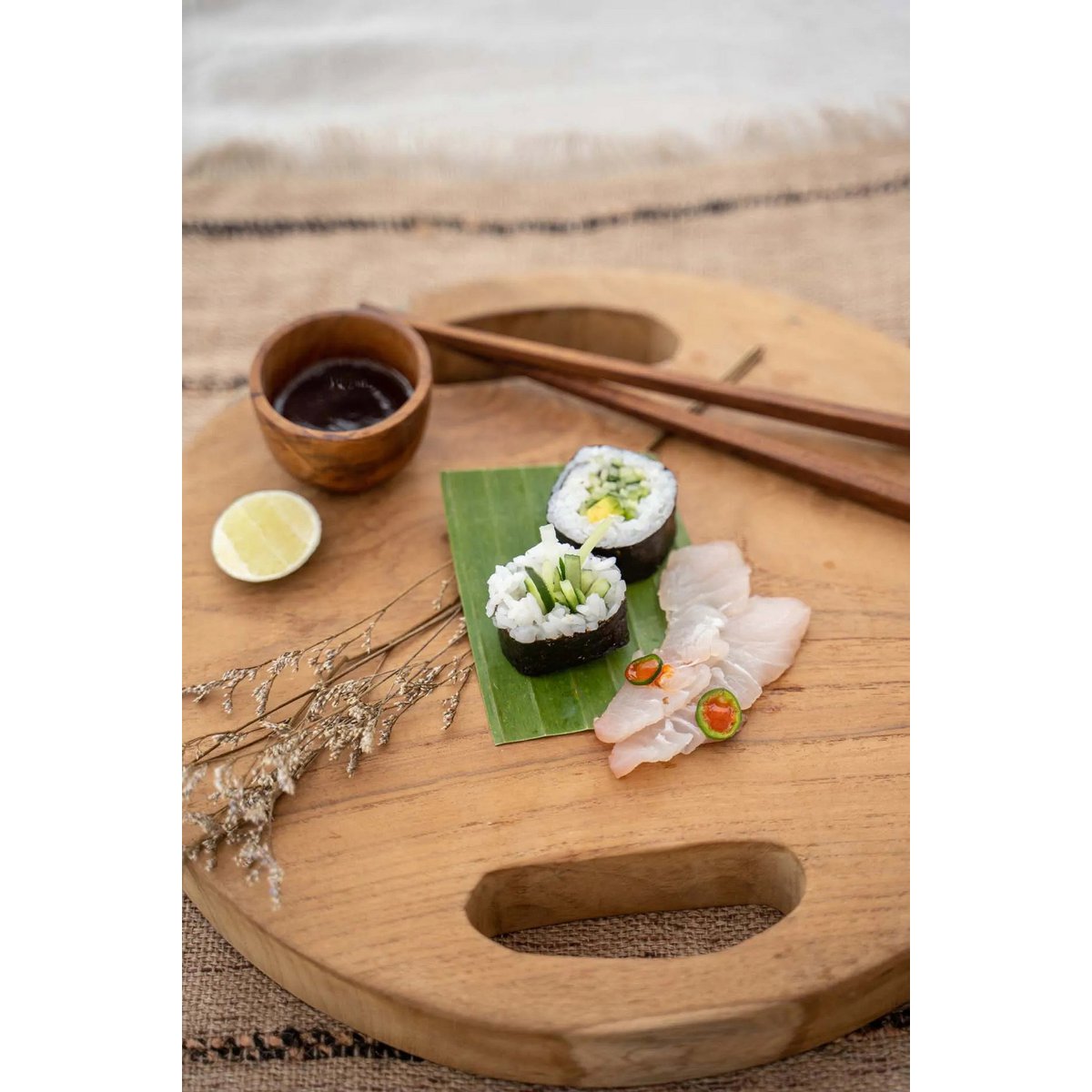 The teak Root Tray - 35x35 cm