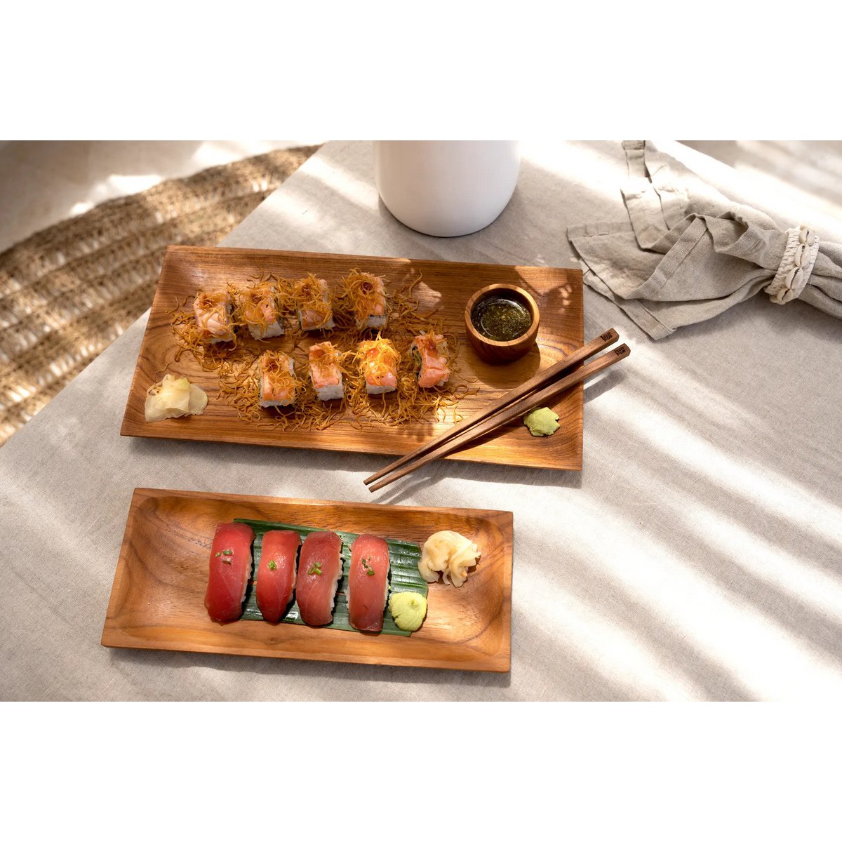 Teak Root Sushi Plate - 35x18 cm