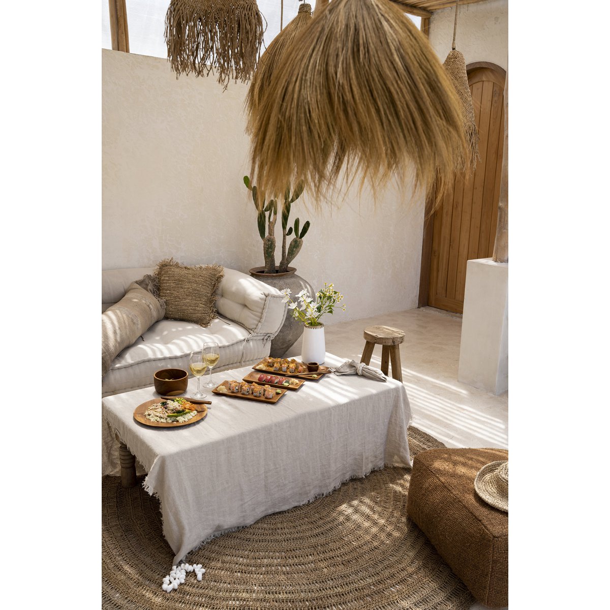 Het linnen tafelkleed - 150 x 150 cm