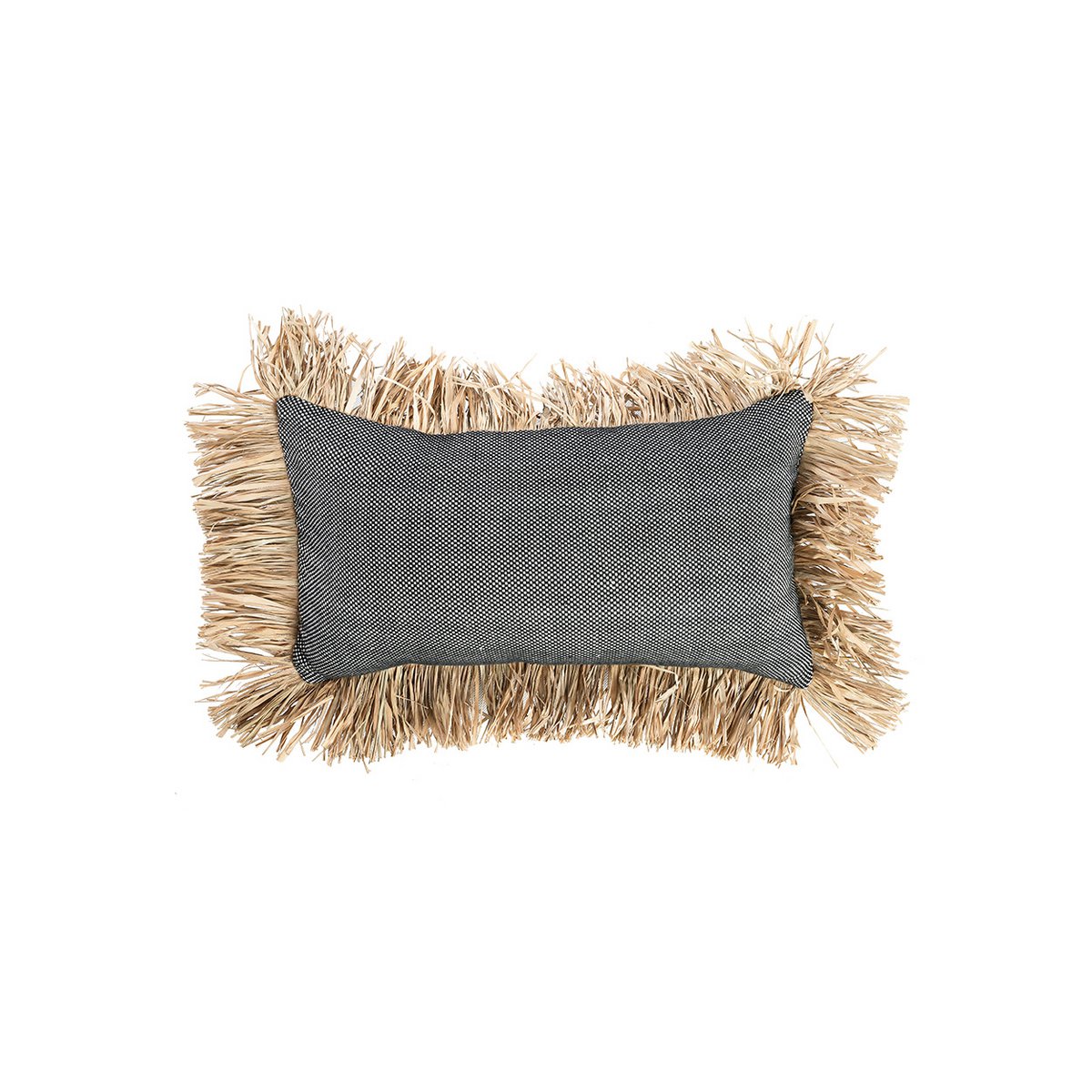 De Katoenen Bonita Kussenhoes - Naturel Zwart - 30x50