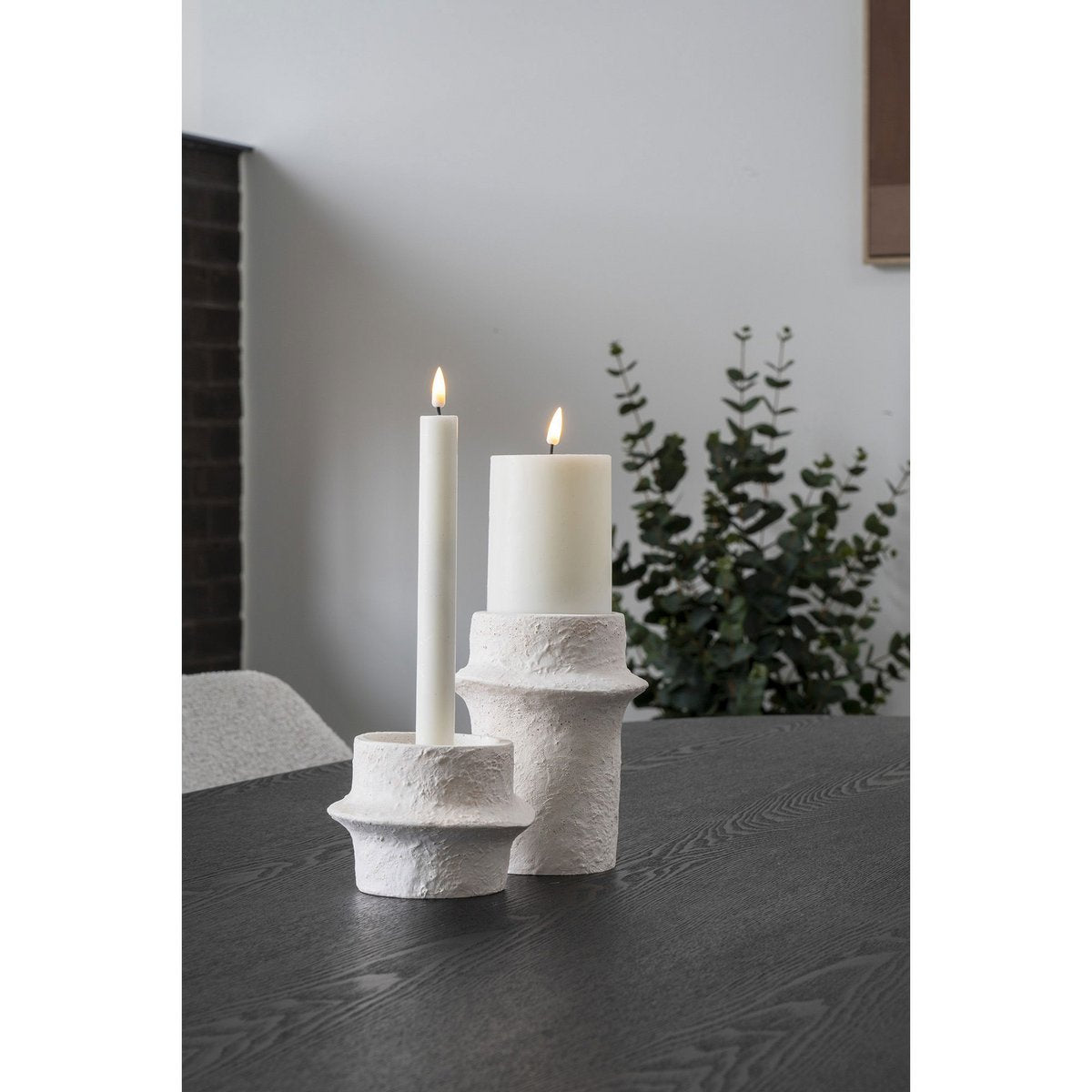Witte Cement Kaarshouders - Set van 2