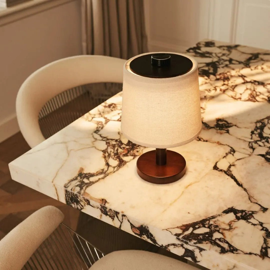 Rover Donkerbruine Houten Oplaadbare Lamp