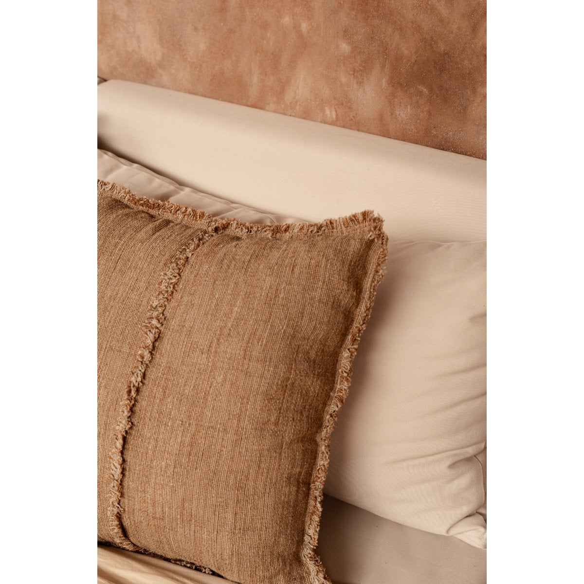 De Sahara Fringe Kussenhoes - Natuurlijk Bruin - 50x50