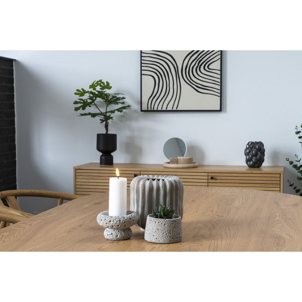 Grijze Cement Kaarshouders - Set van 2