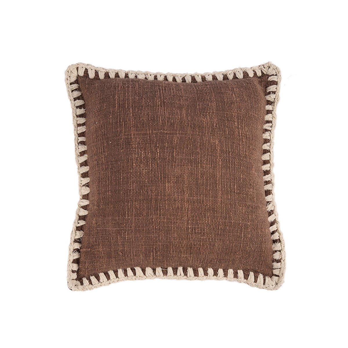 De Espresso Edge Kussenhoes - Bruin Wit