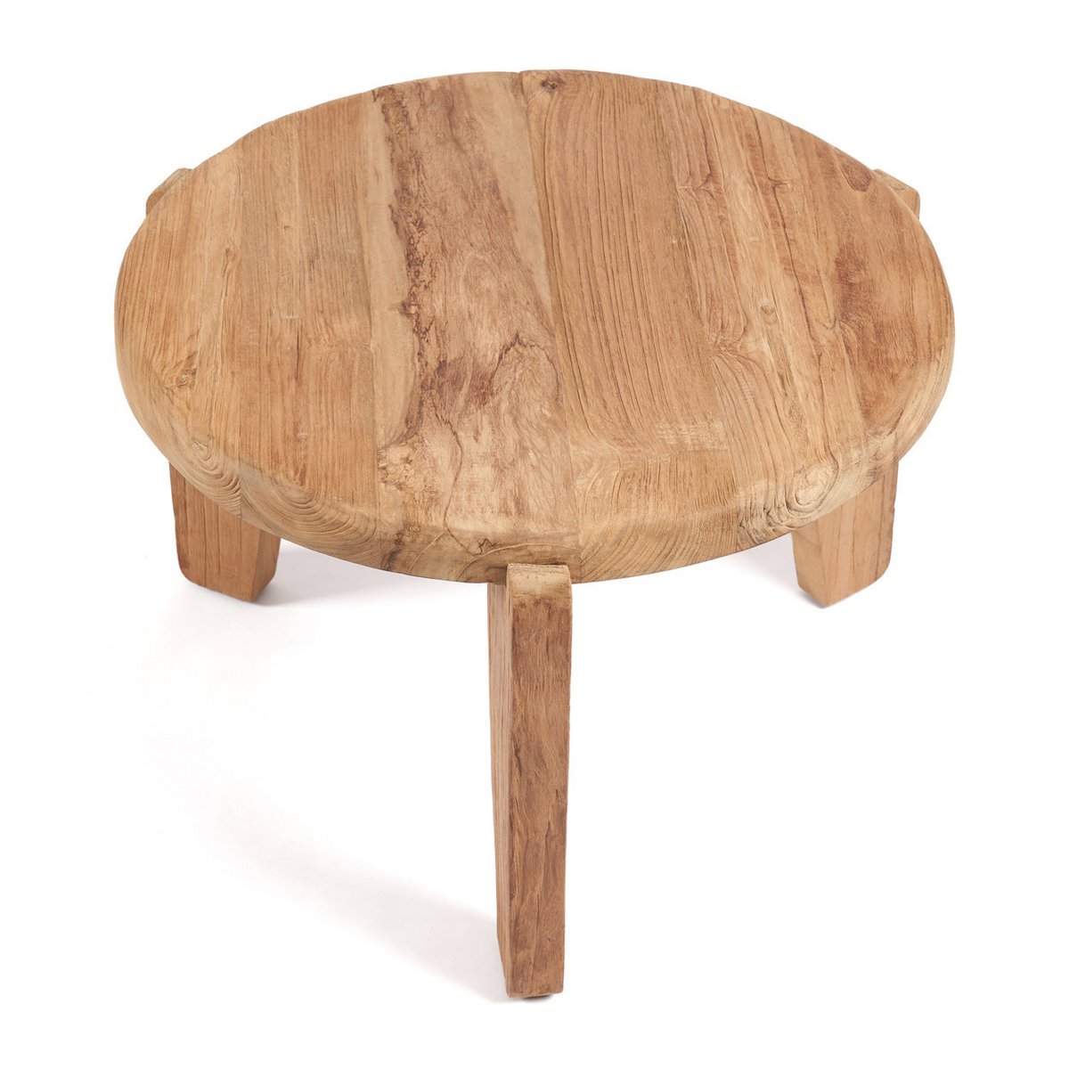 Driepotige salontafel van teakhout