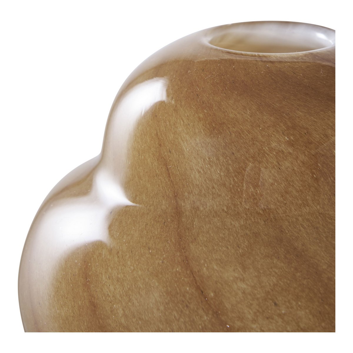 Glazen Vaas Bruin – Organische Vorm – Ø16,5 x 17 cm