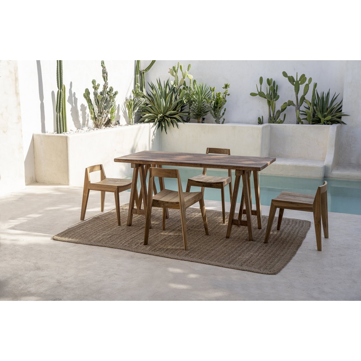 Teakhouten Stoel van Gerecycled Hout