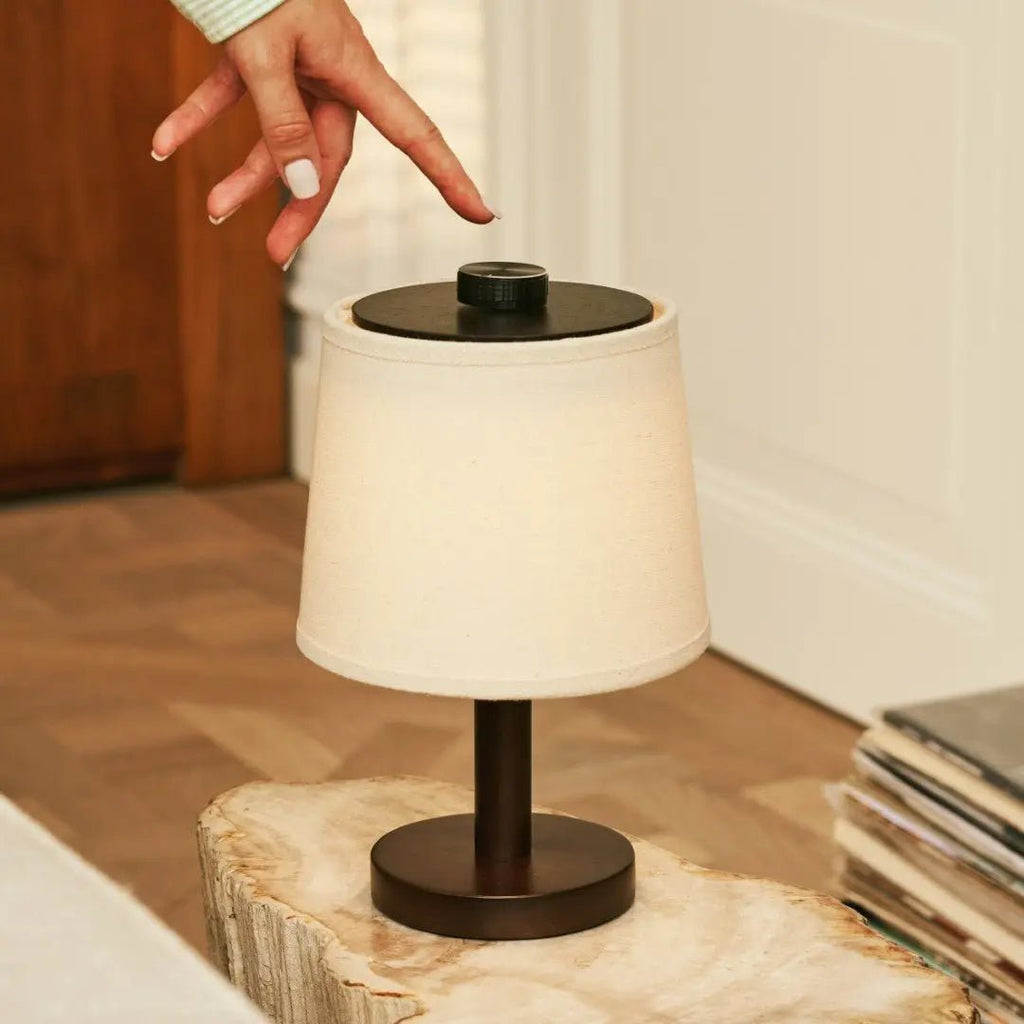 Rover Donkerbruine Houten Oplaadbare Lamp