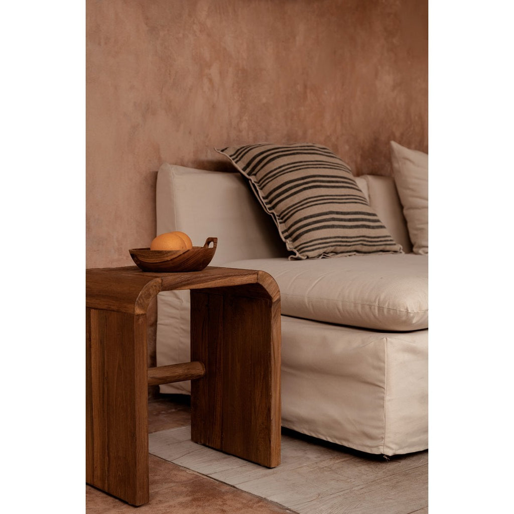 De Nordic Stripe Kussenhoes - Natuurlijk Zwart - 50x50