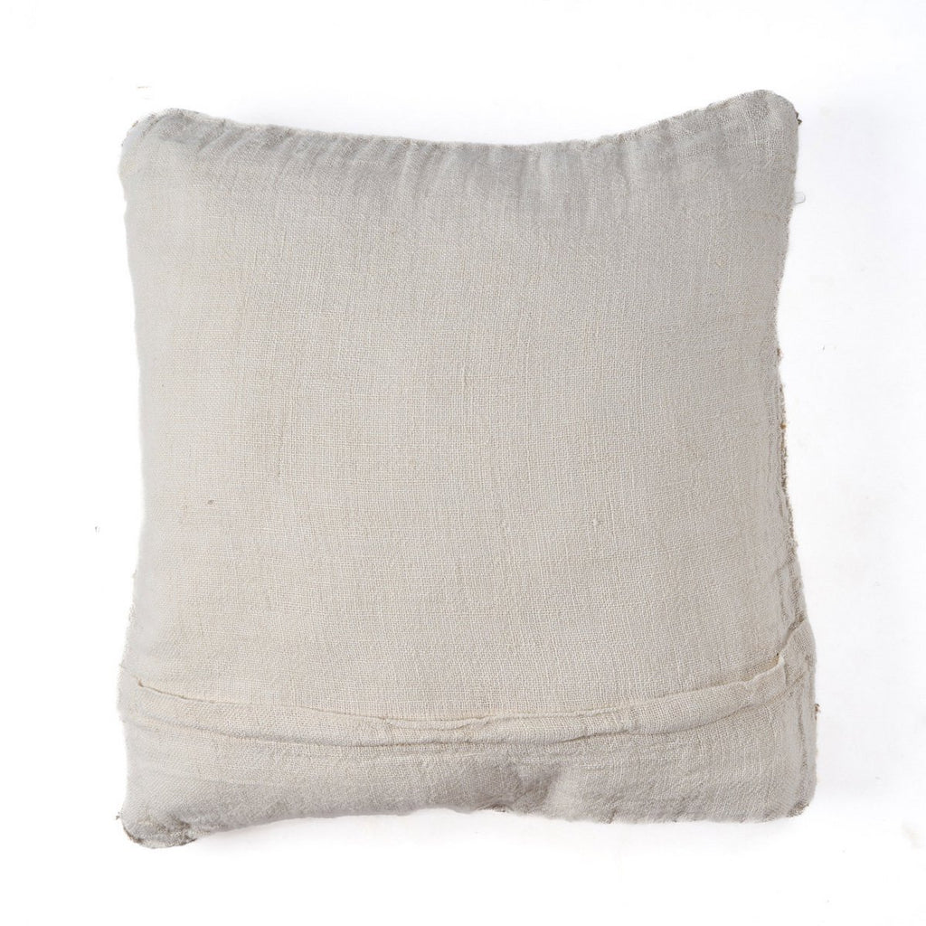 Kussenhoes met linnen draden - Wit naturel