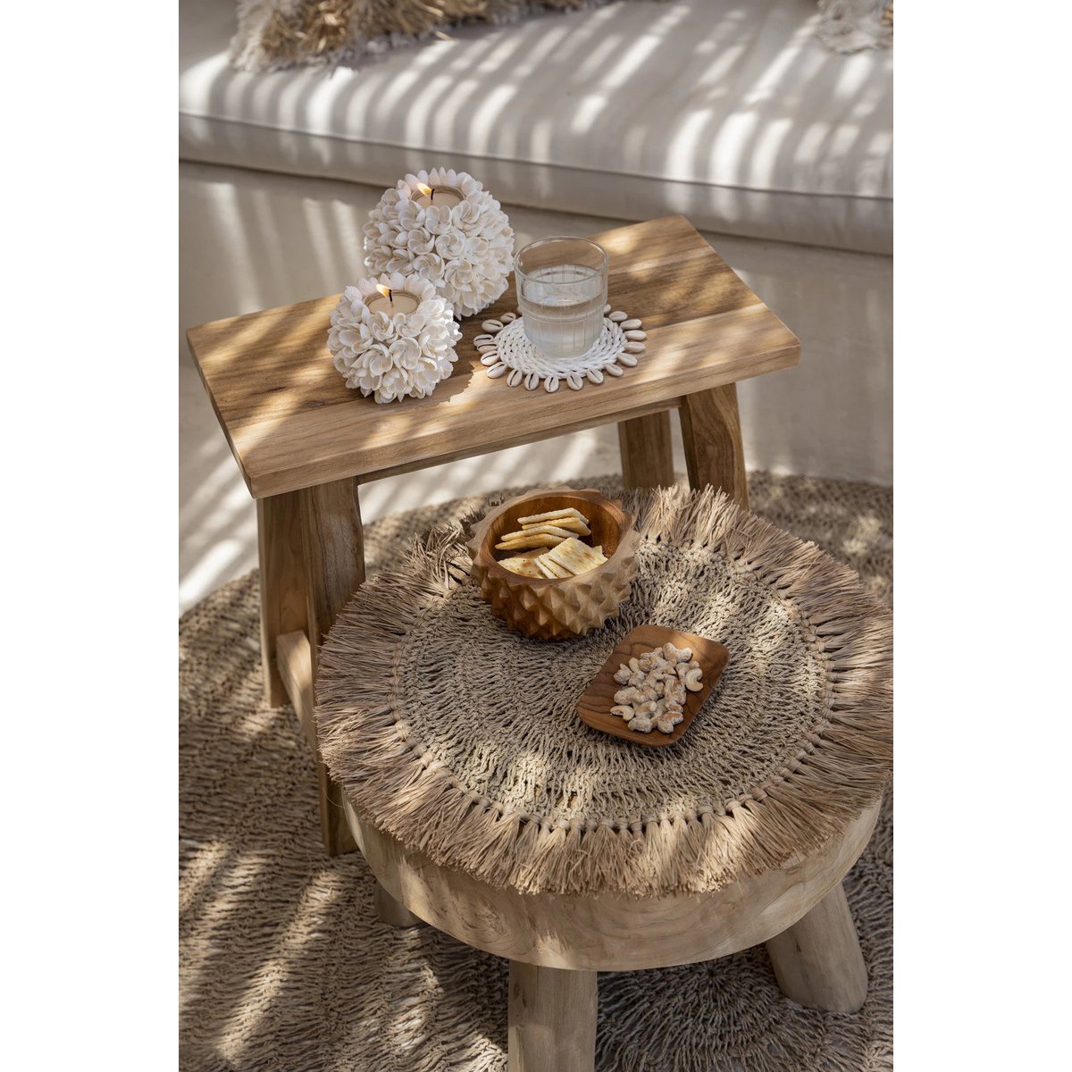 Het Teakwortel Bijgerecht bordje - Rechthoekig