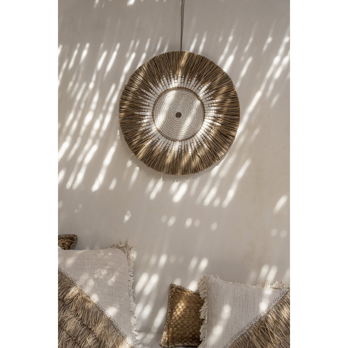 Raffia macramé muurdecoratie