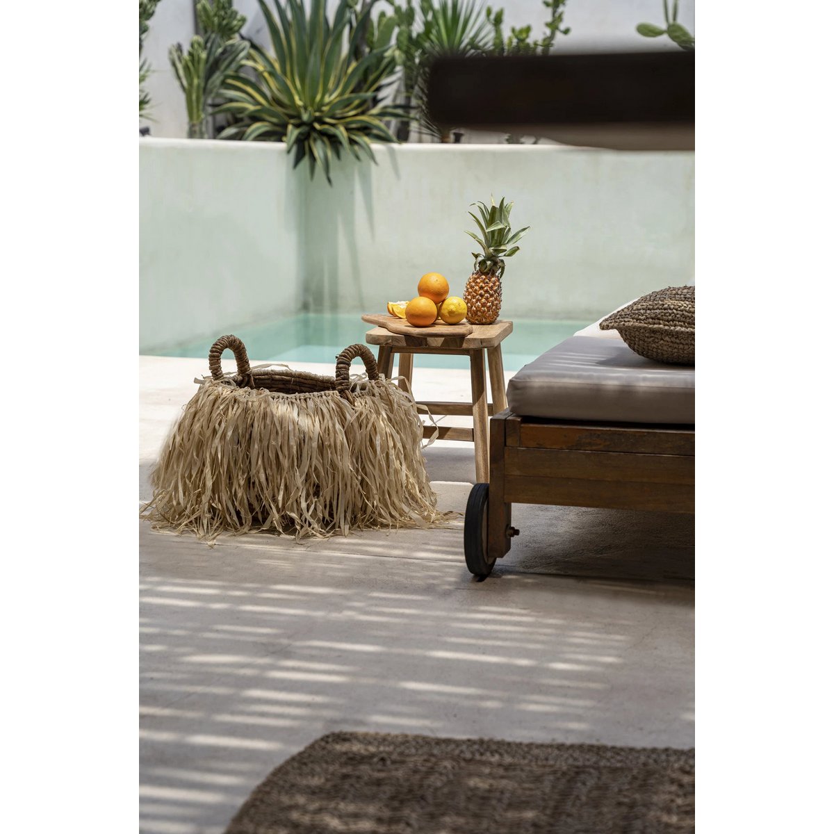 Raffiamand van bananenblad