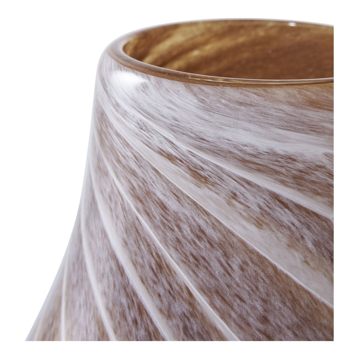 Glazen Vaas Bruin met Spiraalpatroon