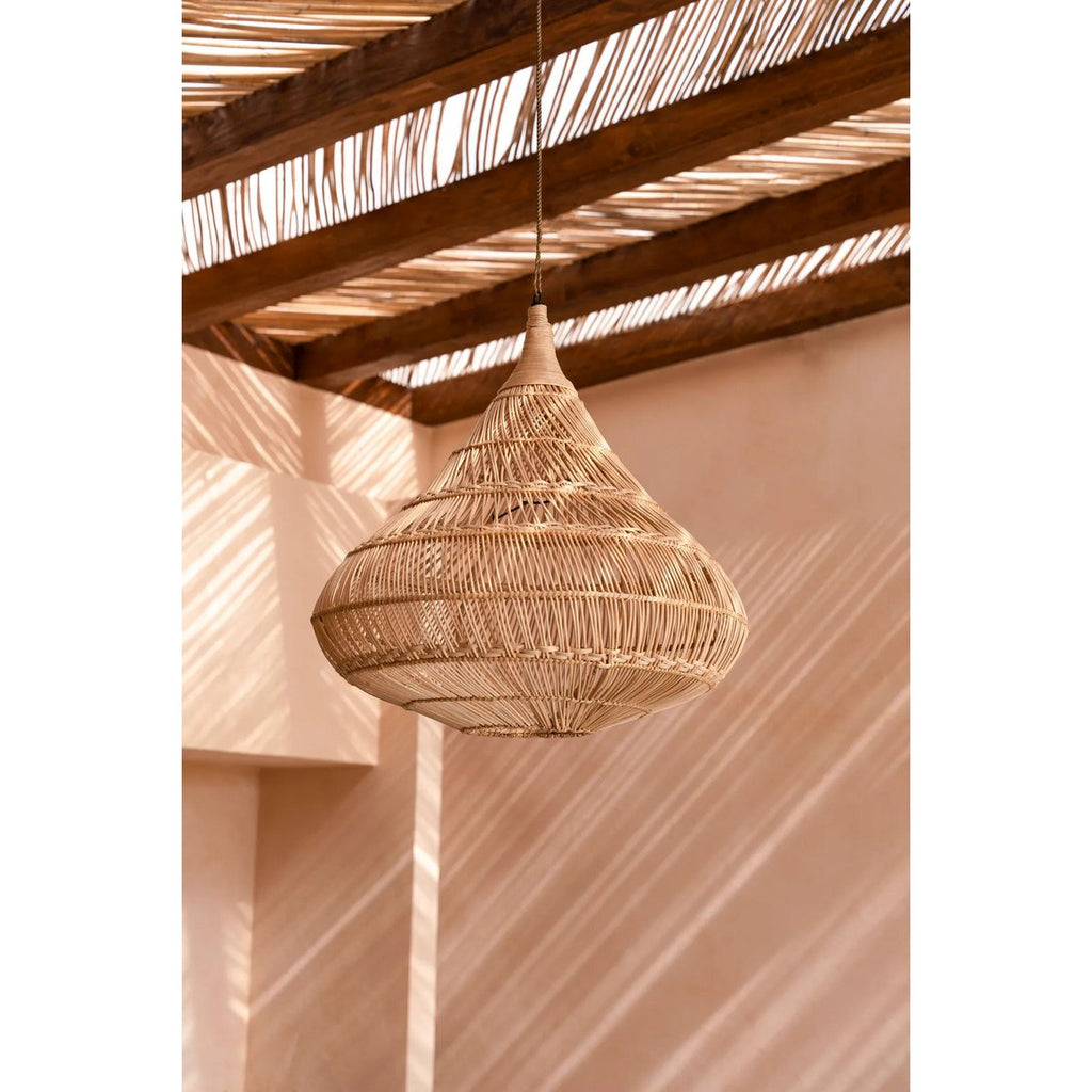 Rattan Traanvormige Lamp