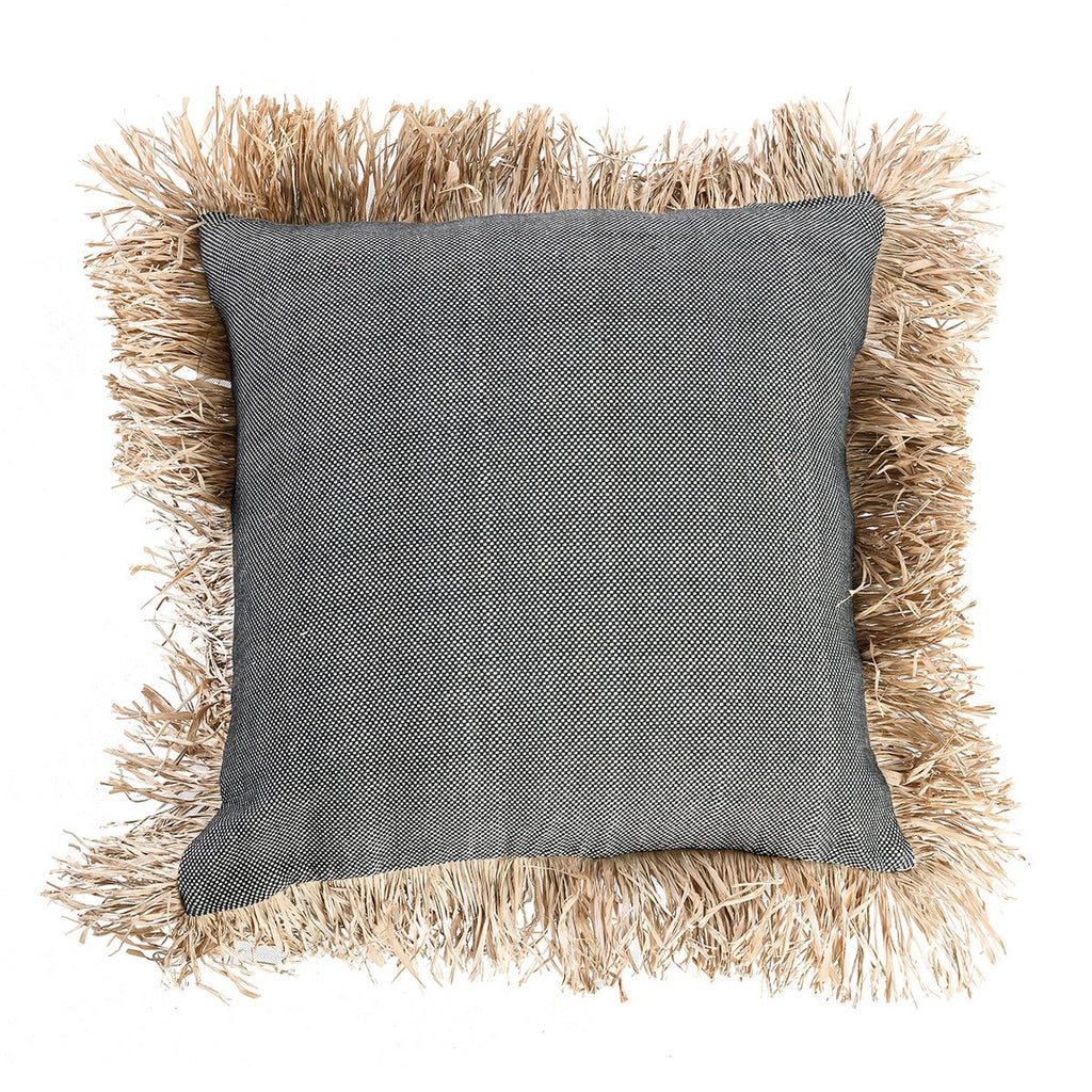De Katoenen Bonita Kussenhoes - Naturel Zwart - 60x60